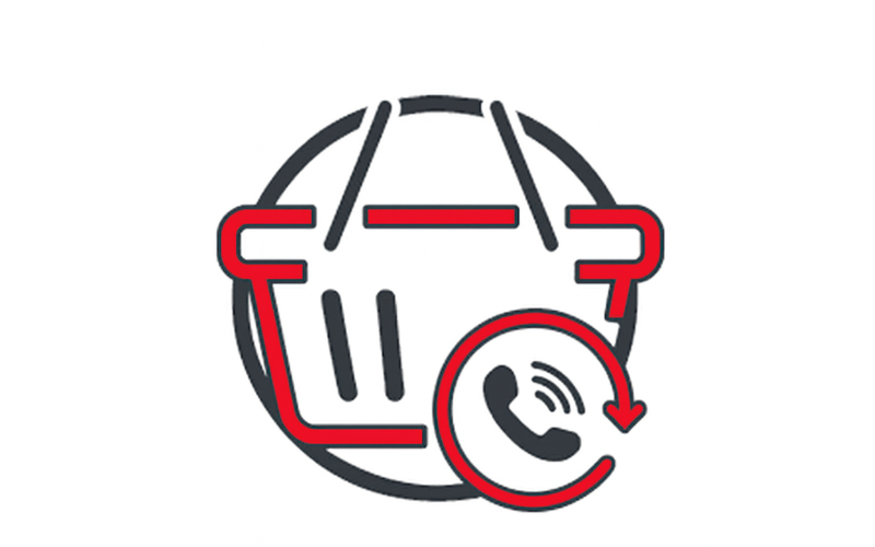 Cesta de compras com ícone de retorno