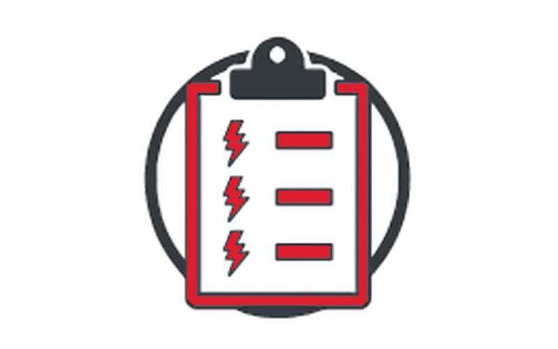 Ícone de prancheta com raios